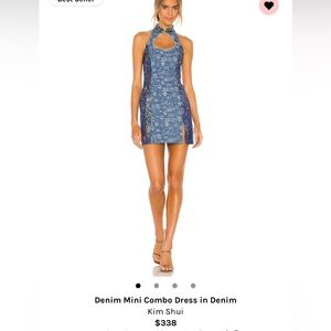 KIM SHUI- denim mini combo dress in denim